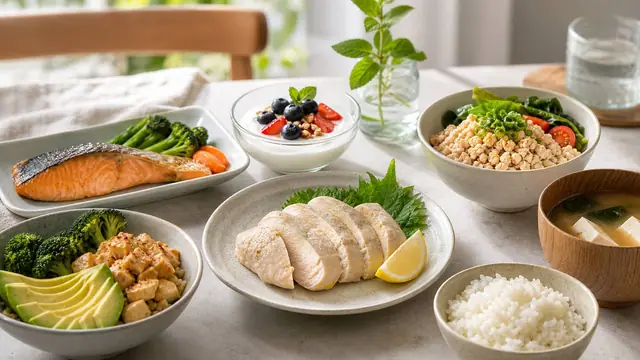 高たんぱく食事を飽きずに続けるための複数の食事イメージ