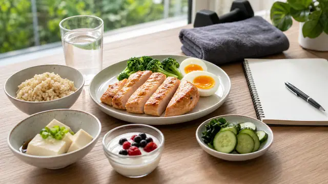 筋トレ休みの日のPFC調整に使うオフ日の食事計画イメージ