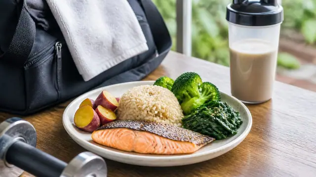 筋トレ後のPFCを整える高たんぱくな食事イメージ