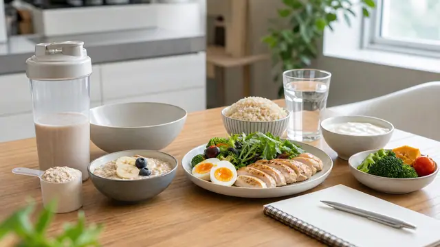 プロテインと食事をPFCで組み合わせる食卓イメージ