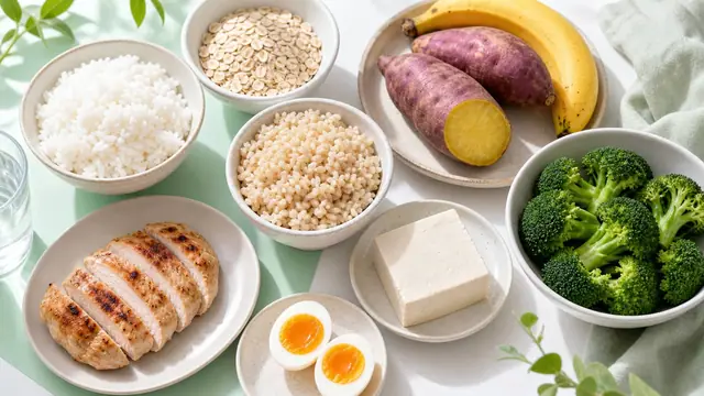 ダイエット中の主食量とPFC調整に使う炭水化物食材のイメージ