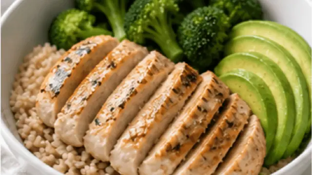 鶏むね肉とブロッコリーの高たんぱくボウルの完成イメージ
