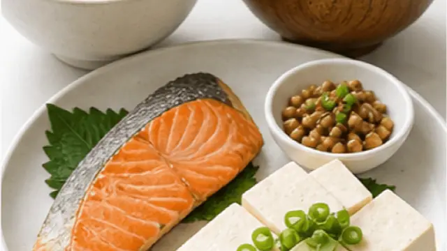 鮭と豆腐の和風定食の完成イメージ